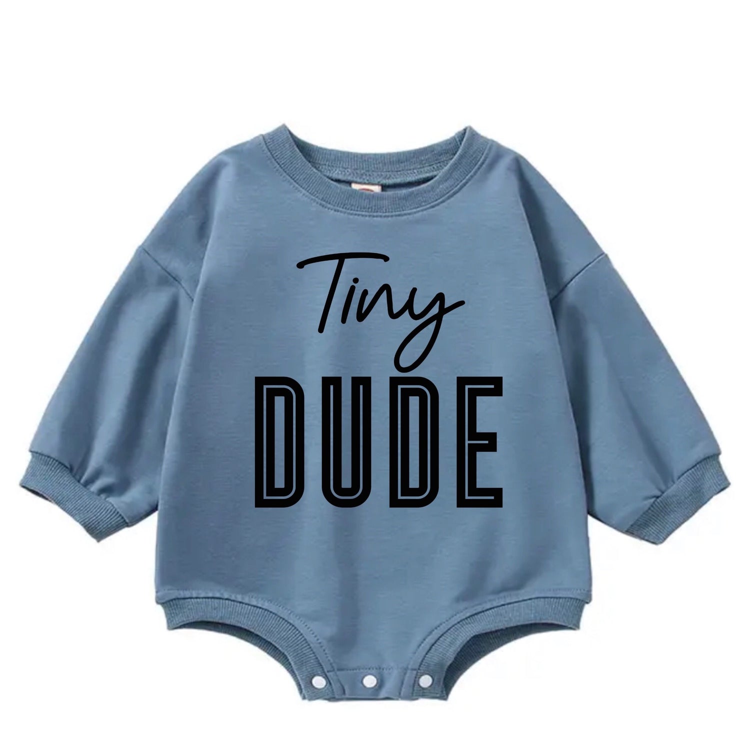 Tiny dude baby SWEATSHIRT Romper bodysuit / baby clothes / baby sweater / bubble onesie / baby girl / baby gift / baby boy / new baby
