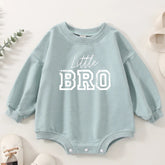 Little bro baby SWEATSHIRT Romper bodysuit / baby boy clothes / baby sweater / bubble onesie / baby brother / baby gift / new baby /announce