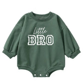 Little bro baby SWEATSHIRT Romper bodysuit / baby boy clothes / baby sweater / bubble onesie / baby brother / baby gift / new baby /announce