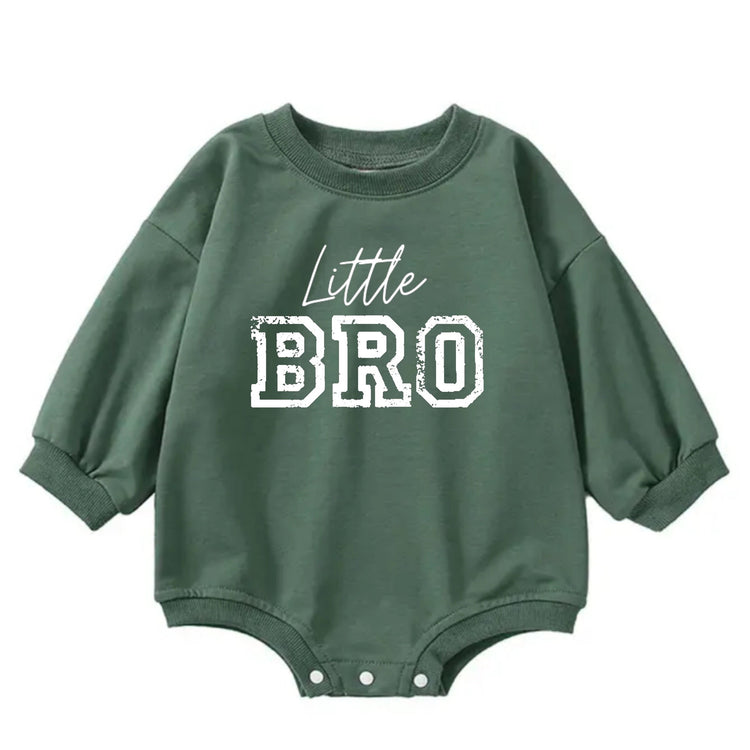 Little bro baby SWEATSHIRT Romper bodysuit / baby boy clothes / baby sweater / bubble onesie / baby brother / baby gift / new baby /announce