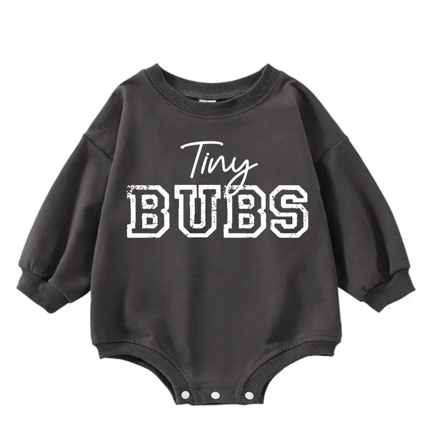 Tiny bubs baby SWEATSHIRT Romper bodysuit / baby clothes / baby sweater / bubble onesie / baby girl / baby gift / baby boy / new baby