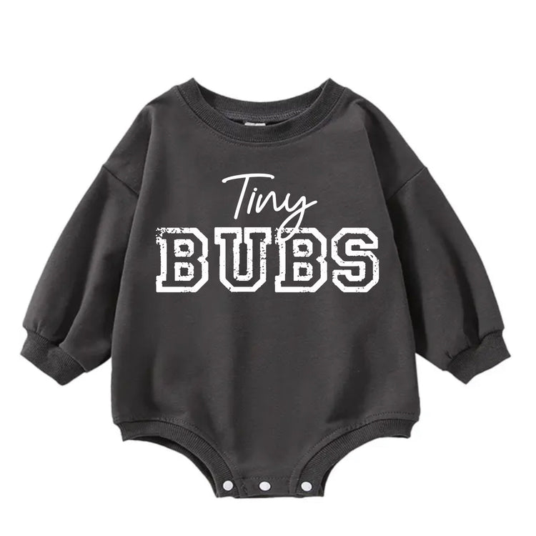 Tiny bubs baby SWEATSHIRT Romper bodysuit / baby clothes / baby sweater / bubble onesie / baby girl / baby gift / baby boy / new baby