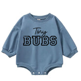 Tiny bubs baby SWEATSHIRT Romper bodysuit / baby clothes / baby sweater / bubble onesie / baby girl / baby gift / baby boy / new baby