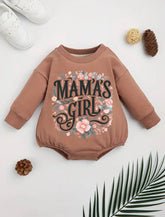 mamas girl baby SWEATSHIRT Romper bodysuit / baby clothes / baby sweater / bubble onesie / baby girl / baby gift / newborn / new baby