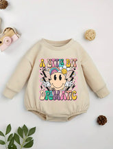 Retro baby girl SWEATSHIRT Romper bodysuit / baby clothes / baby sweater / bubble onesie / baby girl / baby gift / newborn / new baby