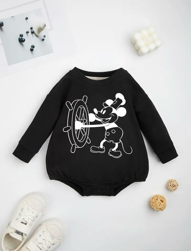 baby mickey SWEATSHIRT Romper bodysuit / baby clothes / baby sweater / bubble onesie / baby girl / baby gift / newborn / new baby
