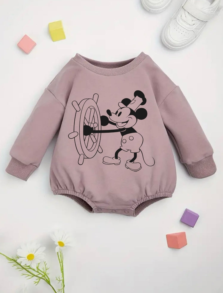 baby mickey SWEATSHIRT Romper bodysuit / baby clothes / baby sweater / bubble onesie / baby girl / baby gift / newborn / new baby