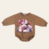 Highland cow soft Western Baby Sweatshirt ROMPER bodysuit / baby clothes/ baby sweat / baby girl / newborn / baby boy / infant / baby gift