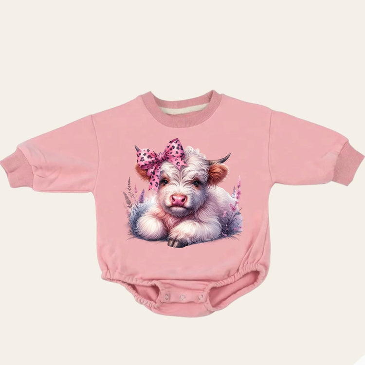 Highland cow soft Western Baby Sweatshirt ROMPER bodysuit / baby clothes/ baby sweat / baby girl / newborn / baby boy / infant / baby gift