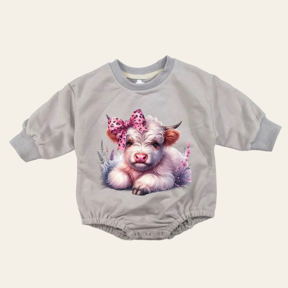 Highland cow soft Western Baby Sweatshirt ROMPER bodysuit / baby clothes/ baby sweat / baby girl / newborn / baby boy / infant / baby gift