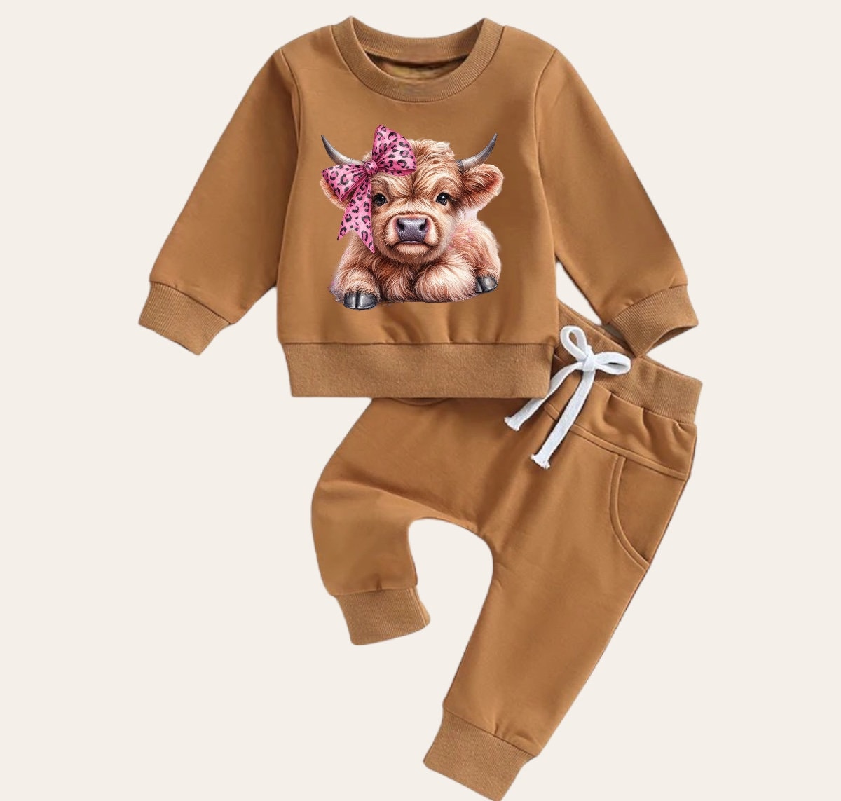 Western highland cow Baby Outfit sweatshirt and pants / baby clothes / baby girl / baby girl boy / baby shower / baby gift \ baby sweat /