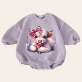 Western Highland cow baby Sweatshirt Romper / baby clothes / newborn sweat / baby girl / baby romper / baby gift / baby boy / infant