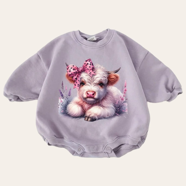 Western Highland cow baby Sweatshirt Romper / baby clothes / newborn sweat / baby girl / baby romper / baby gift / baby boy / infant