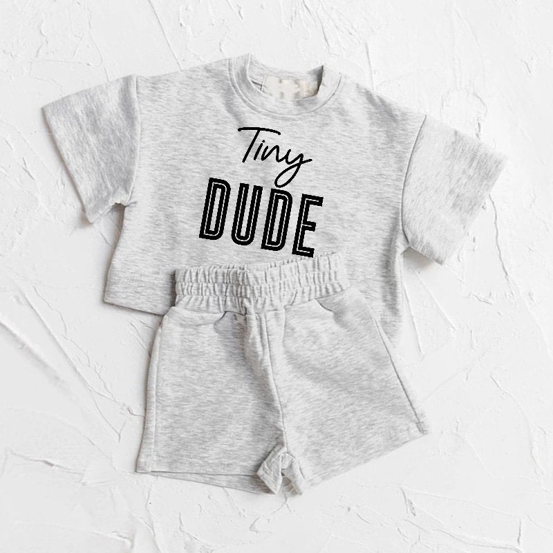 Tiny dude Baby toddler 100% cotton Clothing set, outfit, shirt, shorts, baby girl , baby clothes, baby shower, gift, baby boy