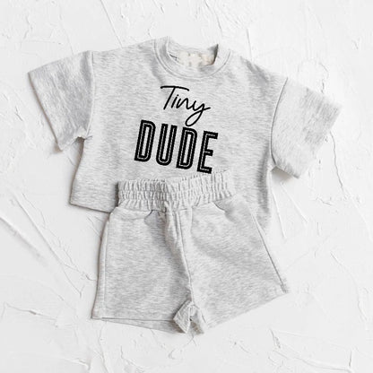 Tiny dude Baby toddler 100% cotton Clothing set, outfit, shirt, shorts, baby girl , baby clothes, baby shower, gift, baby boy