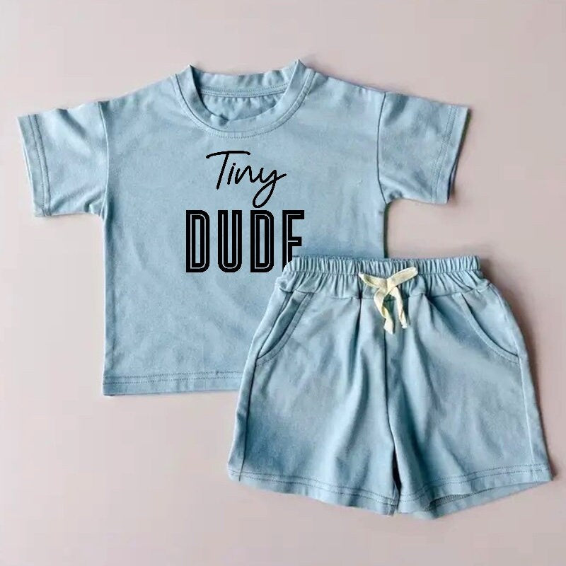 Tiny dude Baby toddler 100% cotton Clothing set, outfit, shirt, shorts, baby girl , baby clothes, baby shower, gift, baby boy