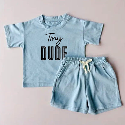 Tiny dude Baby toddler 100% cotton Clothing set, outfit, shirt, shorts, baby girl , baby clothes, baby shower, gift, baby boy