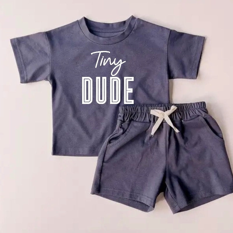 Tiny dude Baby toddler 100% cotton Clothing set, outfit, shirt, shorts, baby girl , baby clothes, baby shower, gift, baby boy