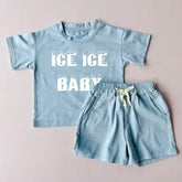 Ice ice Baby & toddler outfit 100% cotton Clothing set, outfit, shirt, shorts, baby girl , baby clothes, baby shower, gift, baby boy