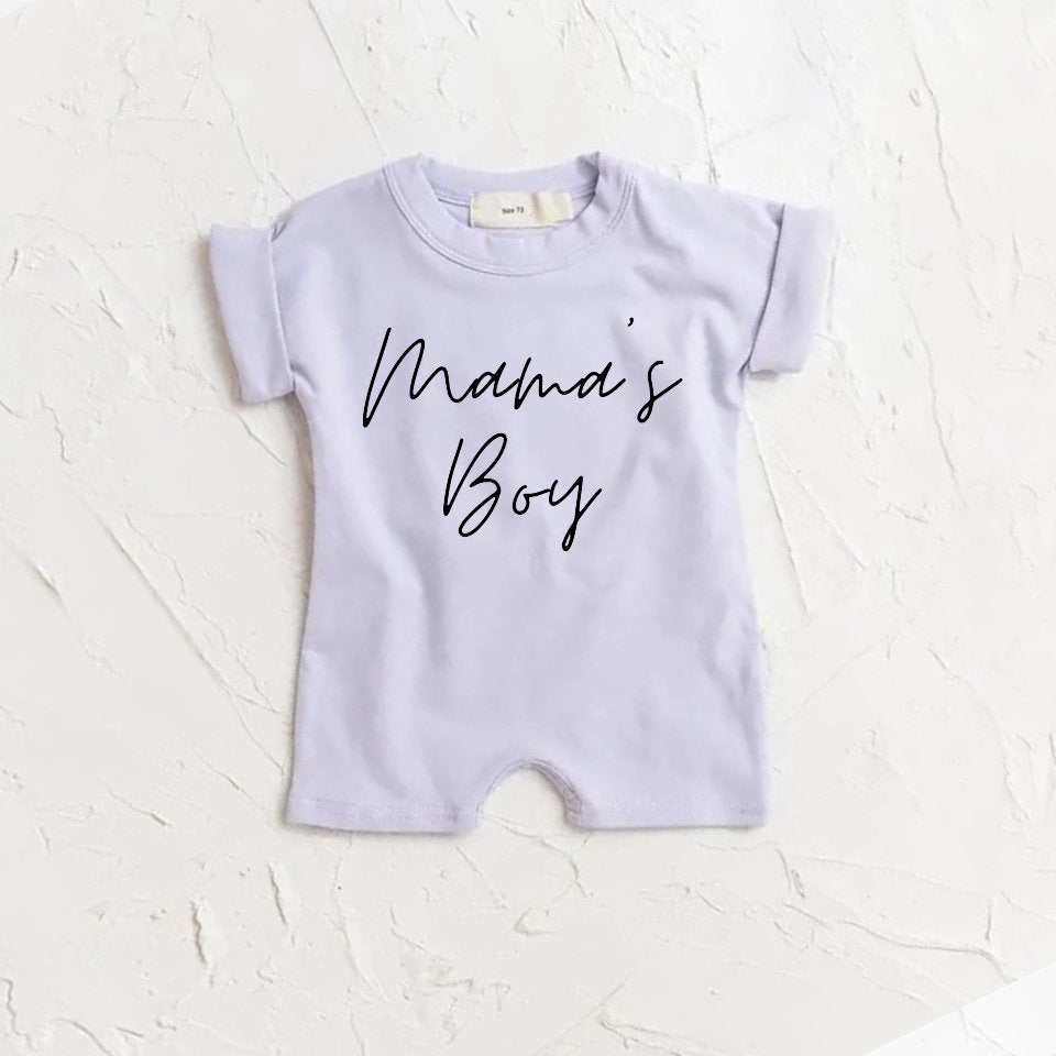 Baby boy ROMPER bodysuit, baby boy tshirt, newborn, cotton clothes, baby boy onesie, infant, mamas boy, baby announcement, baby boy gift,