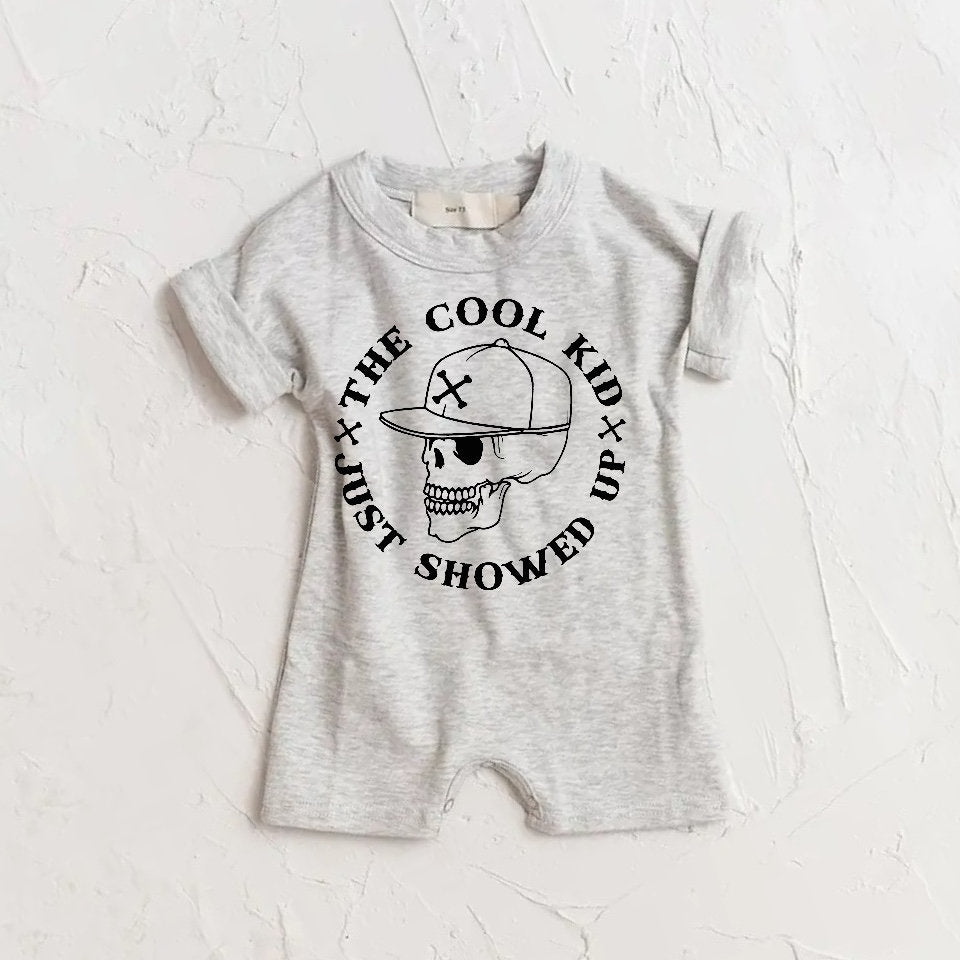 Baby boy ROMPER bodysuit, baby boy tshirt, newborn, cotton clothes, baby boy onesie, infant, cool kid, baby announcement, baby boy gift,