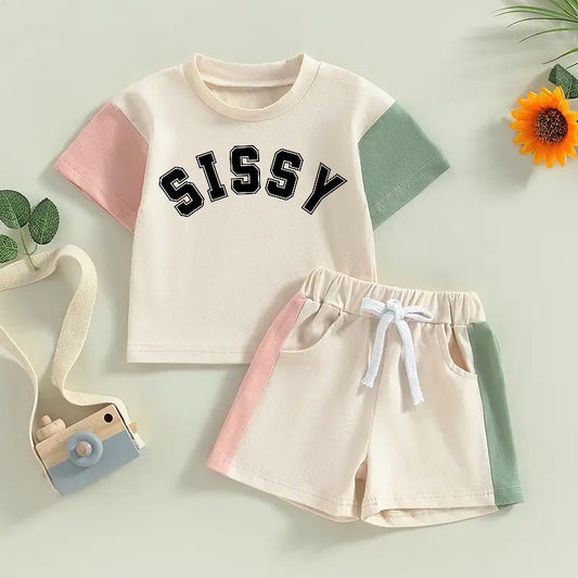 cotton color block toddler and baby girl outfit, infant outfit, baby shirt, baby girl , baby clothes, baby shower, gift / baby gift, sis,