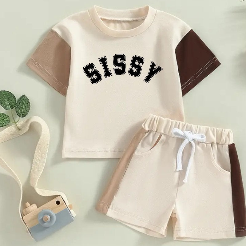 cotton color block toddler and baby girl outfit, infant outfit, baby shirt, baby girl , baby clothes, baby shower, gift / baby gift, sis,