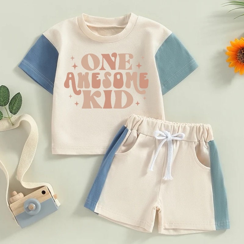 cotton color block retro toddler and baby outfit, infant outfit, shirt, baby girl, baby clothes, baby shower, gift / baby gift, baby boy