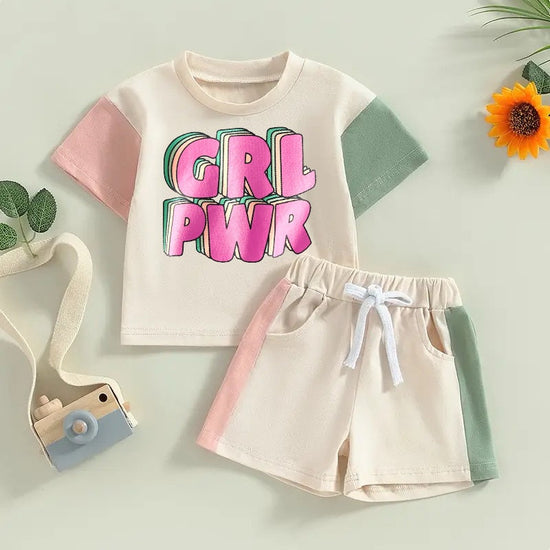 cotton color block retro toddler and baby girl outfit, infant outfit, shirt, baby girl, baby clothes, baby shower, baby gift, baby girl gift