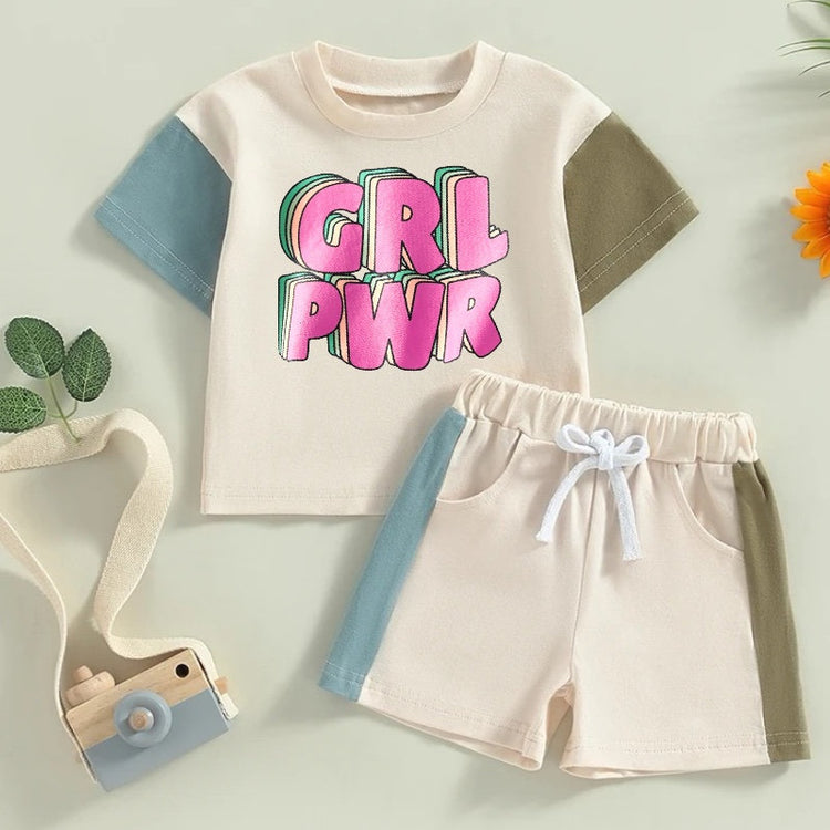 cotton color block retro toddler and baby girl outfit, infant outfit, shirt, baby girl, baby clothes, baby shower, baby gift, baby girl gift