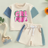 cotton color block retro toddler and baby girl outfit, infant outfit, shirt, baby girl, baby clothes, baby shower, baby gift, baby girl gift
