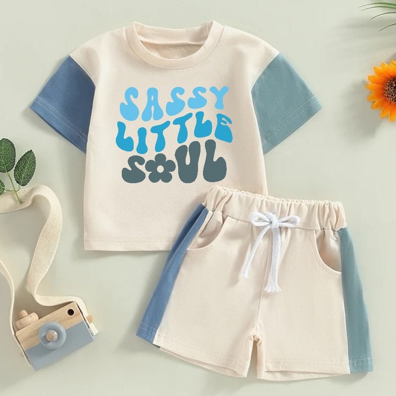 cotton color block retro toddler and baby outfit, infant outfit, shirt, baby girl, baby clothes, baby shower, gift / baby gift, baby boy