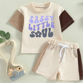 cotton color block retro toddler and baby outfit, infant outfit, shirt, baby girl, baby clothes, baby shower, gift / baby gift, baby boy
