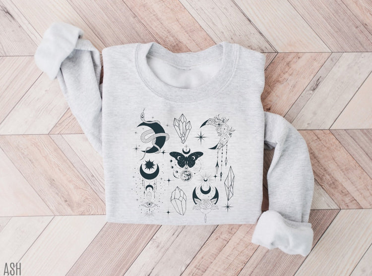 mystical sweatshirt - womens CREWNECK Sweatshirts & hoodies | women’s sweat / gift for her / sweater | moon | comfy / custom sweatshirt