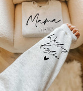 custom mama Sweatshirt with children name on sleeve, Personalized gift, gift for mom, mom sweatshirt, custom sweatshirt, women sweatshirt