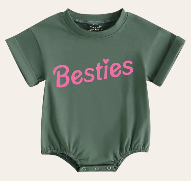 Bestie Newborn baby and toddler ROMPER bodysuit, Crewneck, summer wear, cotton clothes SOFT , infant, baby girl gift / baby gift /