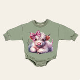Highland cow soft Western Baby Sweatshirt ROMPER bodysuit / baby clothes/ baby sweat / baby girl / newborn / baby boy / infant / baby gift