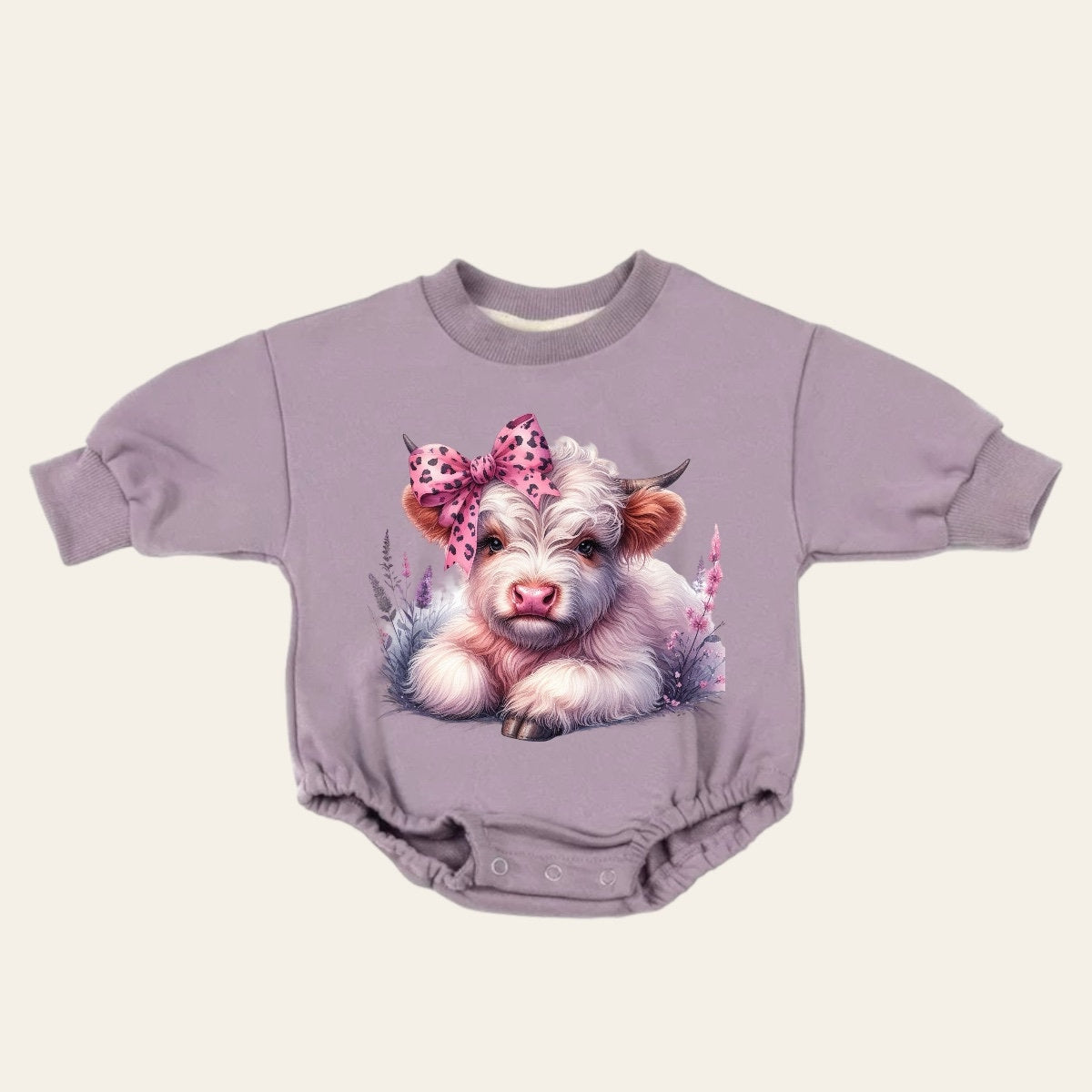 Highland cow soft Western Baby Sweatshirt ROMPER bodysuit / baby clothes/ baby sweat / baby girl / newborn / baby boy / infant / baby gift