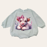 Western Highland cow baby Sweatshirt Romper / baby clothes / newborn sweat / baby girl / baby romper / baby gift / baby boy / infant