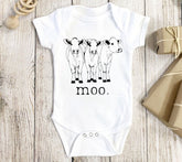 Baby western bodysuit, baby cow romper, moo bodysuit, baby girl gift, baby boy gift, baby farm shirt, baby shower gift, animal lover gift