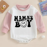 mamas boy Oversized Sweatshirt Romper, baby clothes, baby sweatshirt, bubble, baby sweater, baby gift, baby shower, baby boy gift, retro