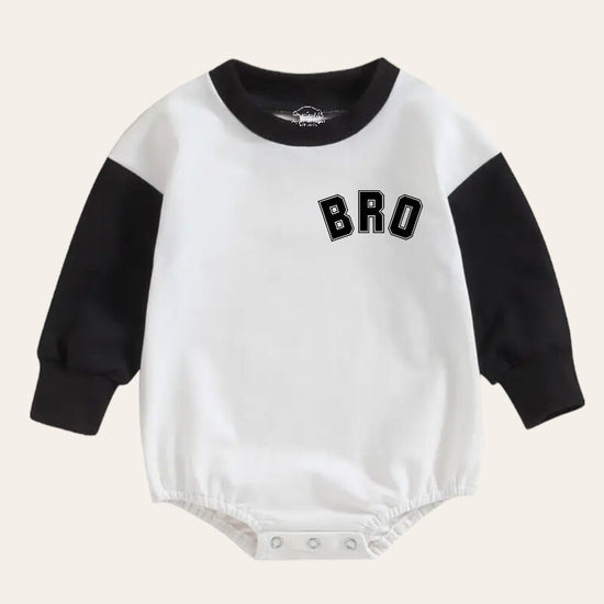 Bro Oversized Sweatshirt Romper, baby clothes, baby sweatshirt, bubble, baby sweater, baby gift, baby shower, baby boy gift, baby brother