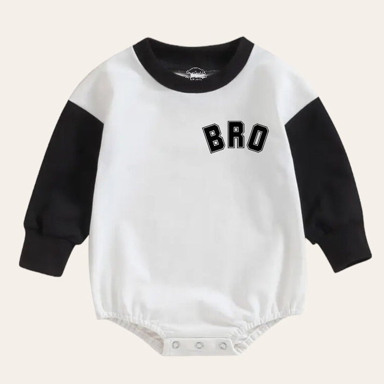 Bro Oversized Sweatshirt Romper, baby clothes, baby sweatshirt, bubble, baby sweater, baby gift, baby shower, baby boy gift, baby brother