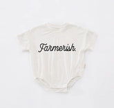 Farmer Baby western t-shirt bubble ROMPER jumpsuit, infant clothes, baby western shirt, baby boy girl, baby shower gift, toddler