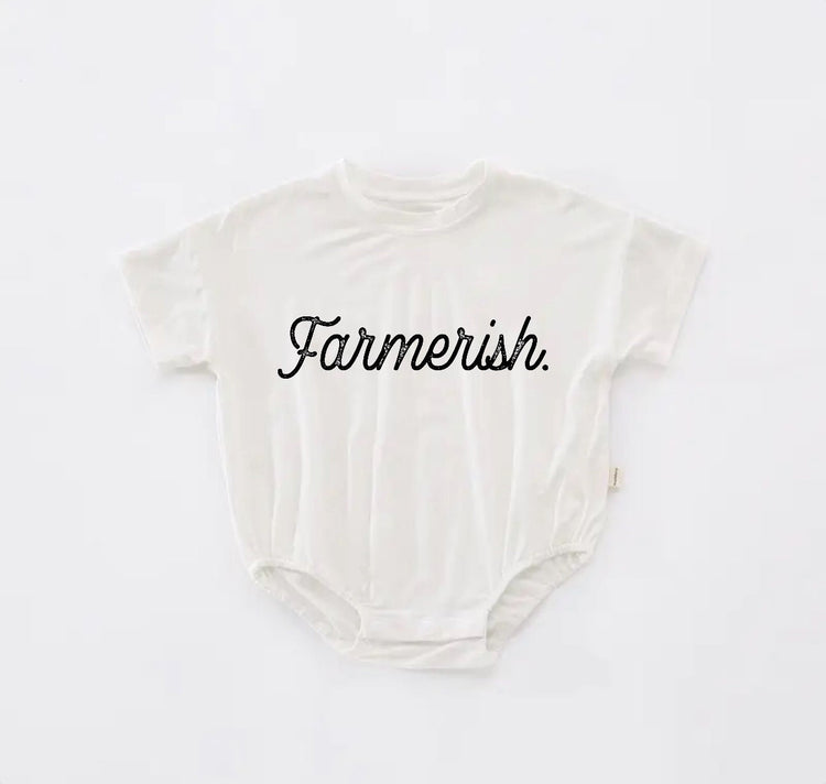 Farmer Baby western t-shirt bubble ROMPER jumpsuit, infant clothes, baby western shirt, baby boy girl, baby shower gift, toddler