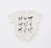 Farm animals Baby western t-shirt bubble ROMPER jumpsuit, infant clothes, baby western shirt, baby boy girl, baby shower gift, toddler
