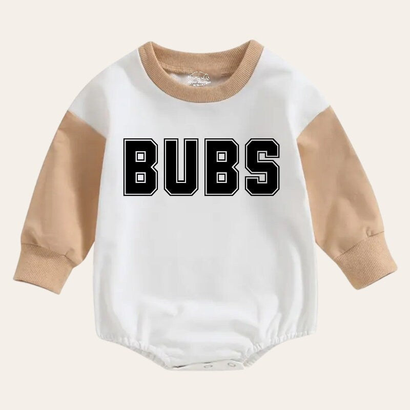bubs Oversized Sweatshirt Romper, baby clothes, baby sweatshirt, bubble, baby sweater, baby gift, baby shower, baby boy gift, baby brother