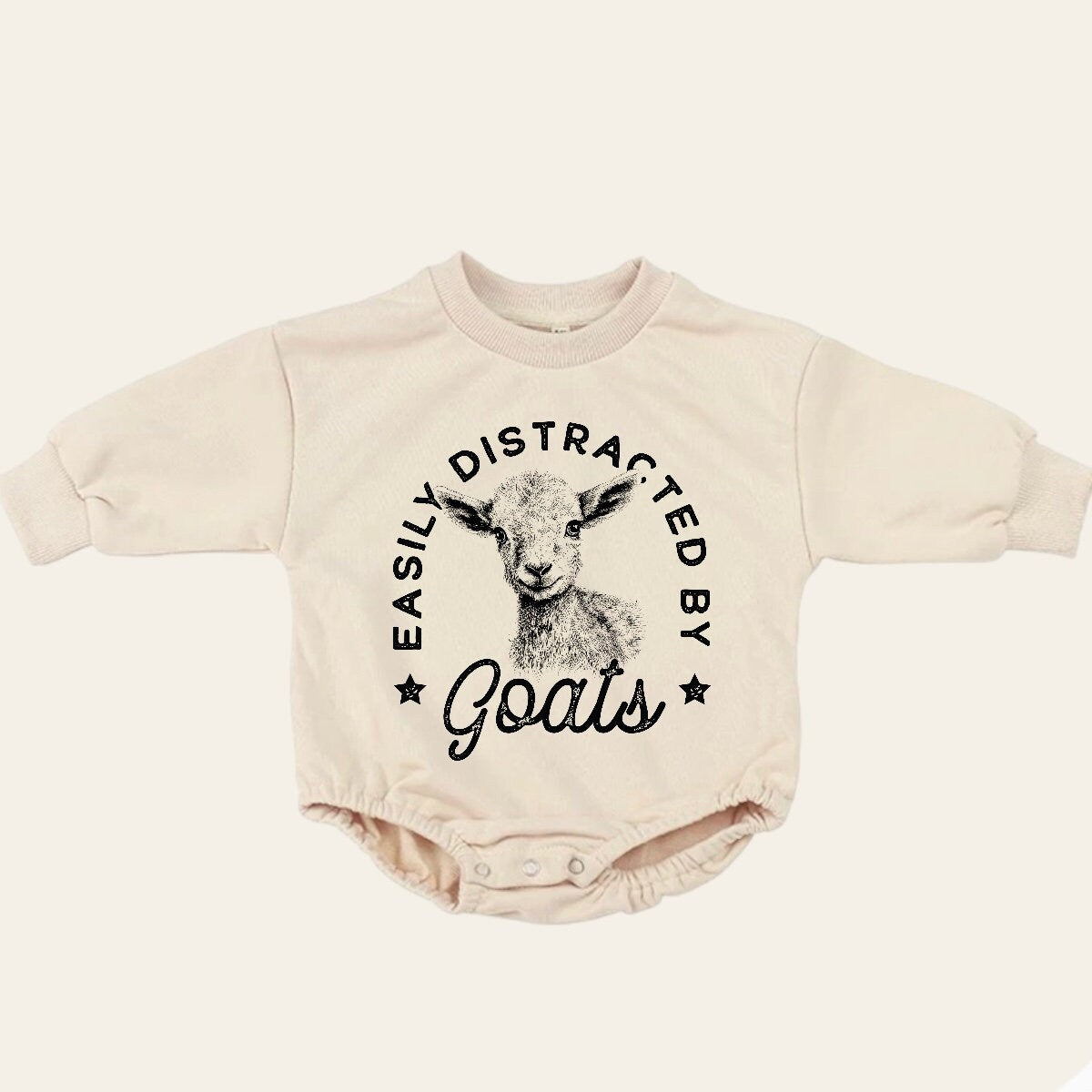 Goats Baby Sweatshirt Romper, baby romper, baby clothes, baby girl, baby boy, baby gift, newborn gift, western baby