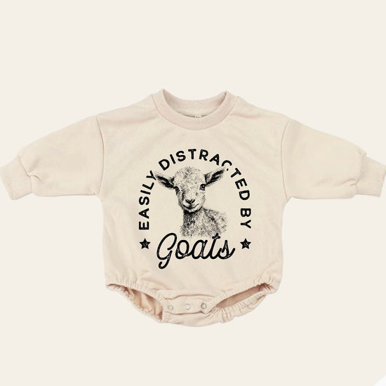 Goats Baby Sweatshirt Romper, baby romper, baby clothes, baby girl, baby boy, baby gift, newborn gift, western baby