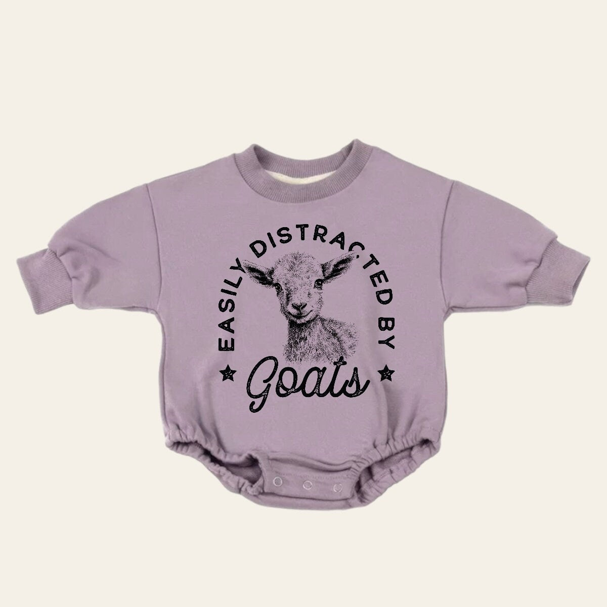 Goats Baby Sweatshirt Romper, baby romper, baby clothes, baby girl, baby boy, baby gift, newborn gift, western baby